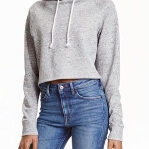 Gray cropped hoodie